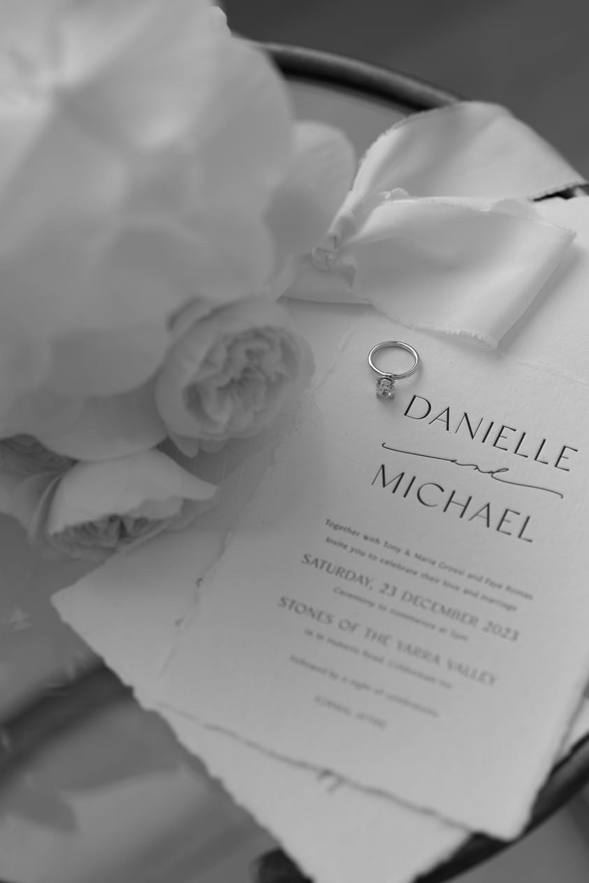 Minimal Letterpress Wedding Invitation