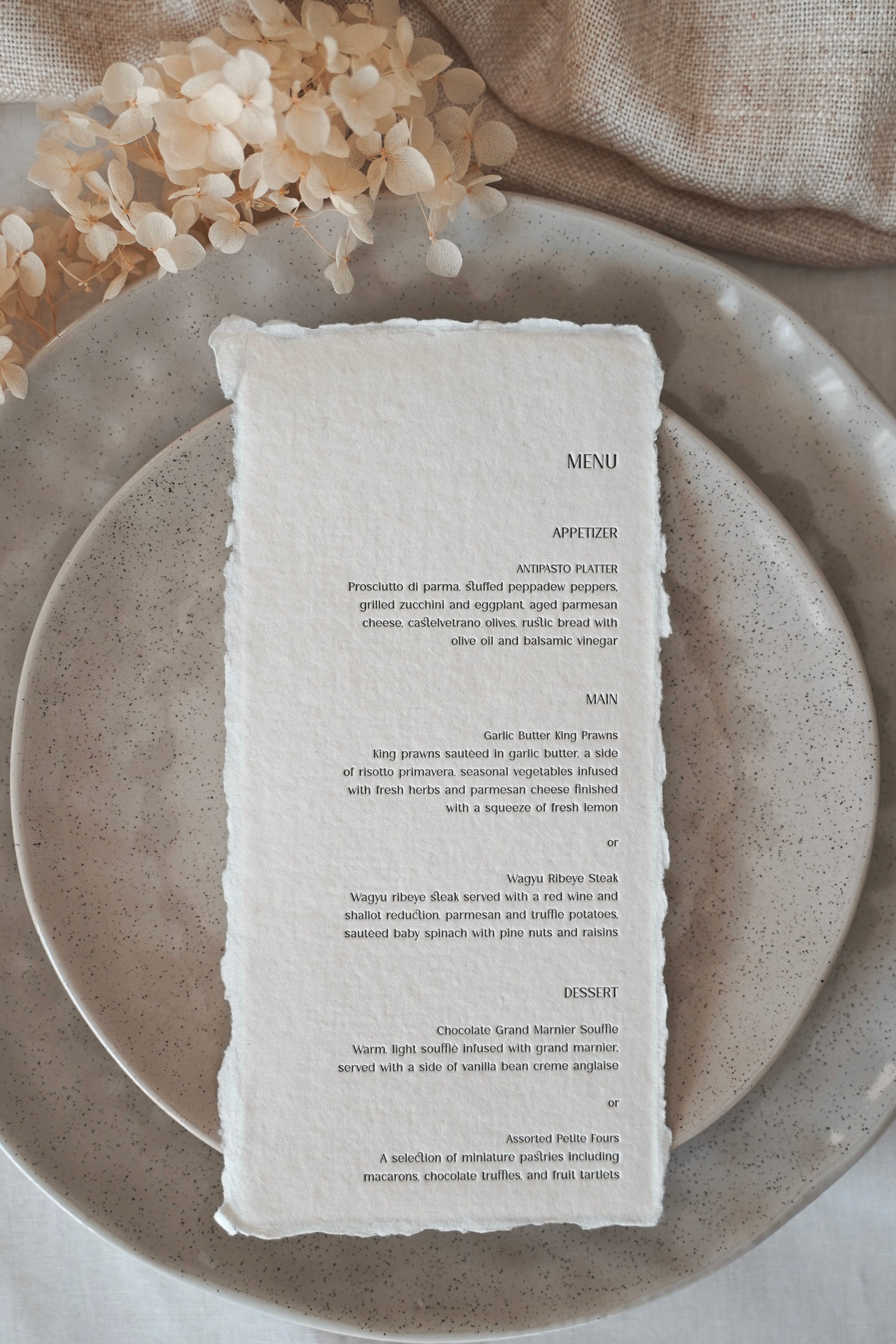 Classic Table Menu – Harvest Letterpress & Design