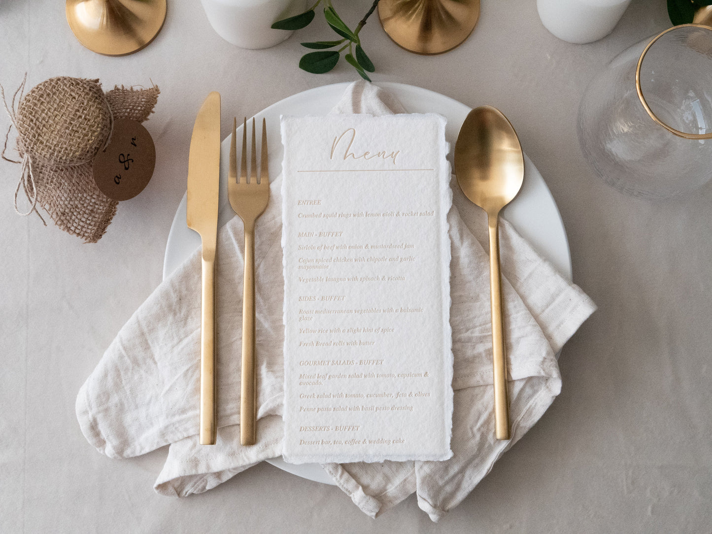 Antique Table Menu