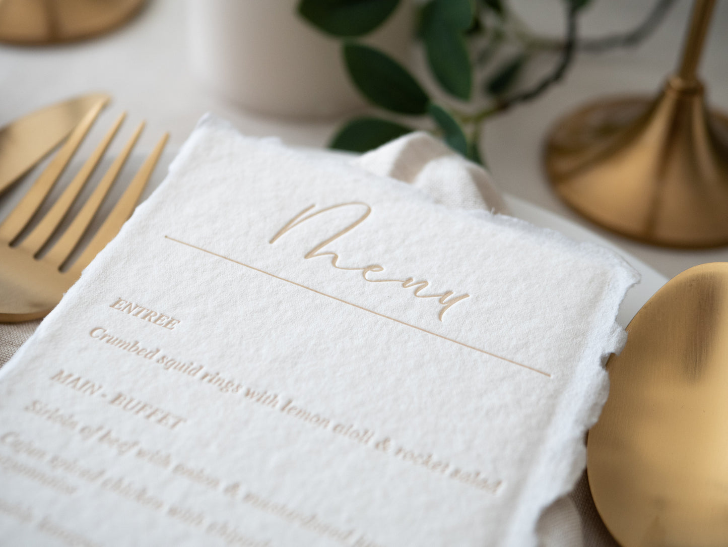 Antique Table Menu